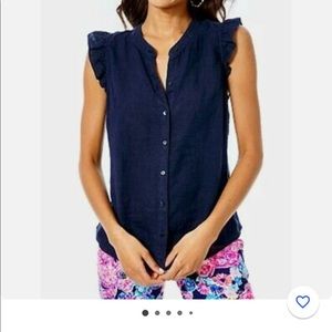 Briette Buttom Down in Navy